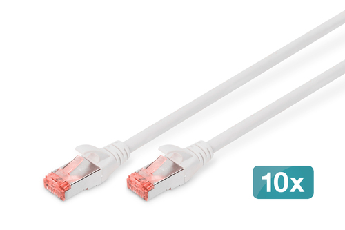 DIGITUS Patchkabel CAT 6 S/FTP 2m, 10 Stk,ws DK-1644-020-WH-10