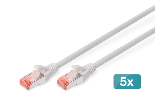 DIGITUS Patchkabel CAT 6 S/FTP 15m, 5 Stk,gr DK-1644-150-5