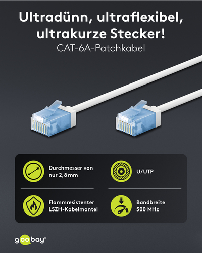 Goobay Patchkabel U/UTP Cat6 Ultraflexibel,slim,w 74300 Goobay Patchkabel U/UTP Cat6 Ultraflexibel,slim,w 74300