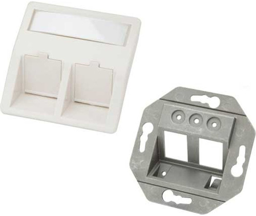 Excel Networking Keystone-Dose leer reinweiß 2- Port, 50x50mm 100-283