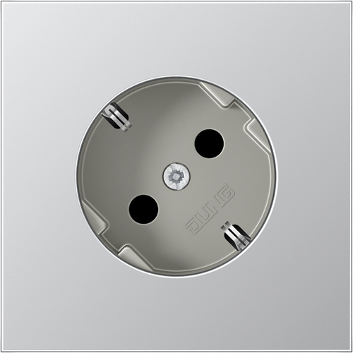 Jung SCHUKO-Steckdose aluminium 16A 250V 45G AL 2520-45 Jung SCHUKO-Steckdose aluminium 16A 250V 45G AL 2520-45