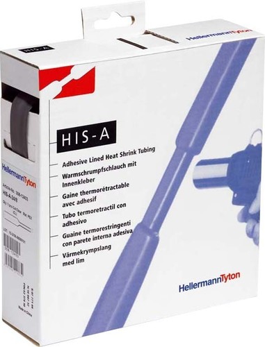 HellermannTyton Schrumpfschlauch schwarz 3=1 L=5m HISA-12/4-POX-BK