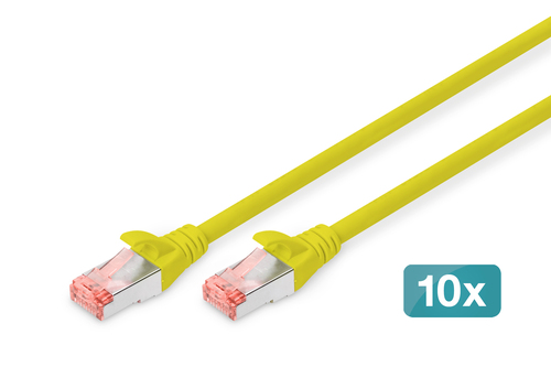 DIGITUS Patchkabel CAT 6 S/FTP 0,5m, 10 Stk,ge DK-1644-005-Y(VE10)