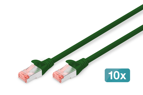 DIGITUS Patchkabel CAT 6 S/FTP 2m, 10 Stk,gn DK-1644-020-G(VE10)