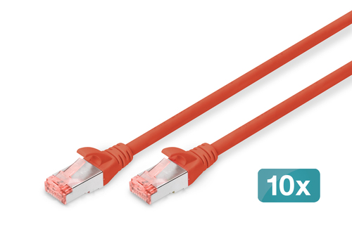 DIGITUS Patchkabel CAT 6 S/FTP 3m, 10 Stk,rt DK-1644-030-R(VE10)