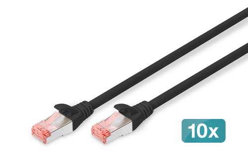 DIGITUS Patchkabel CAT 6 S/FTP 5m, 10 Stk,sw DK-1644-050-BL(VE10)