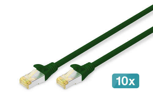 DIGITUS Patchkabel CAT 6A S/FTP 3m, 10 Stk,gn DK-1644-A-030(VE10)