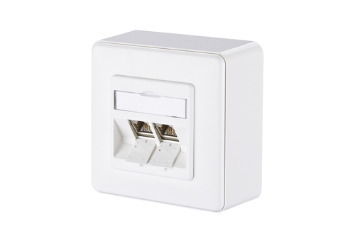 Metz Connect E-DAT modul 2 Port AP Cat.6A, verkehrsweiß 1309120027-E