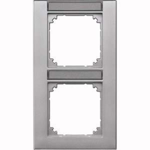 Merten Rahmen 2-fach aluminium beschriftbar senkr 476260