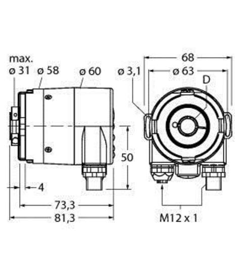 Turck Absoluter Drehgeber Singleturn RS33B12E9A16BR3M12