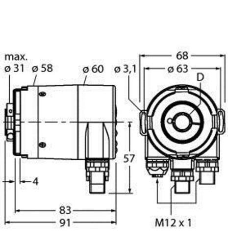 Turck Absoluter Drehgeber Multiturn RM36B12E9A28BR3M12