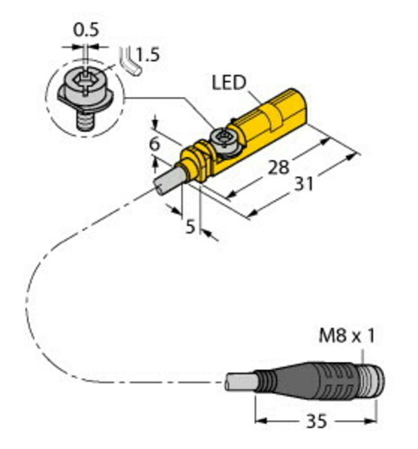 Turck Magnetfeldsensor f. Pneumatikzylinder BIMUNTAN6X0.3PSG3S