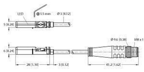 Turck Magnetfeldsensor f. Pneumatikzylinder BIMUNTAN6X0.3PSG3M