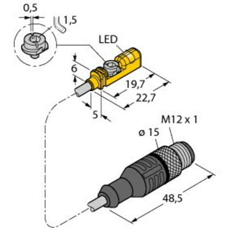 Turck Magnetfeldsensor f. Kurzhubzyslinder BIMUNTKAP7X0.3RS4