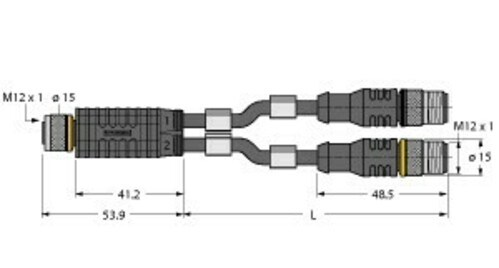 Turck Zweifachverteiler VBRK4.42RSC4T5/5/TXL Turck Zweifachverteiler VBRK4.42RSC4T5/5/TXL