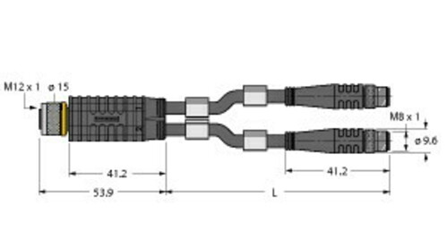 Turck Zweifachverteiler VBRK4.42PSG3M1/1/TEL