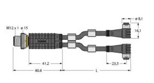 Turck Zweifachverteiler VBRS4.42PKW3S5/5/TXL Turck Zweifachverteiler VBRS4.42PKW3S5/5/TXL