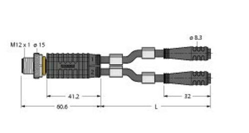 Turck Zweifachverteiler VBRS4.4-2 #6630444 Turck Zweifachverteiler VBRS4.4-2 #6630444