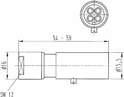 Harting Kontaktstift Han 4, Quintax 4-6mm 09150043001