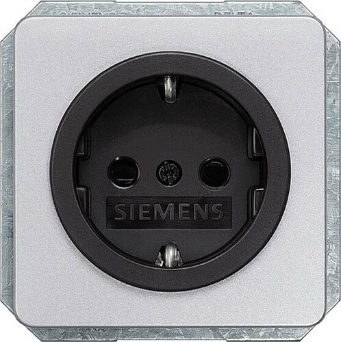 Siemens Dig.Industr. profil SCHUKO silber schwarzem Einsatz 5UB1465