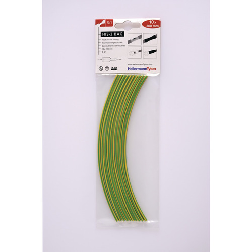 HellermannTyton Warmschrumpfschlauch 3:1 grü-gb,200 mm10 Stk. 308-31217(10)