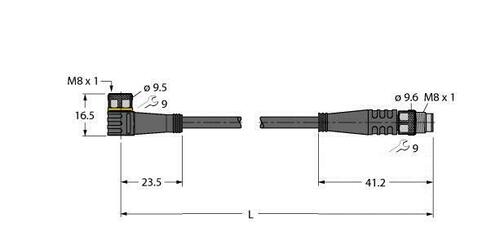 Turck Aktuator- u. Sensorleitung PVC PKW3M-1-PSG3M/TEY