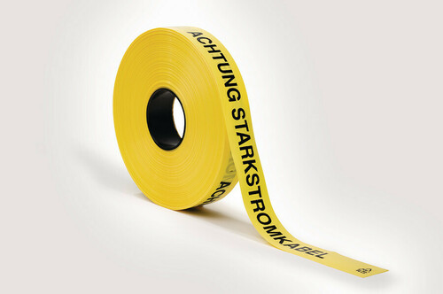 HellermannTyton Trassenwarnband - Achtung Starkstromkabel 250m TrassenwarnbandPEYE