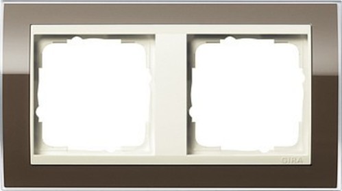 Gira Abdeckrahmen 2-fach ch klar braun 0212761