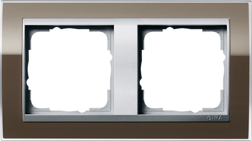 Gira Abdeckrahmen 2-fach ch klar braun 0212766 Gira Abdeckrahmen 2-fach ch klar braun 0212766