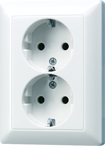 Jung SCHUKO-Steckdose alpinweiß 16A 250V 2-fach AS 5022 U WW Jung SCHUKO-Steckdose alpinweiß 16A 250V 2-fach AS 5022 U WW