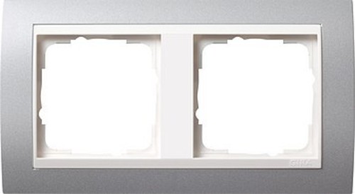 Gira Abdeckrahmen 2-fach aluminium für reinweiß Event 0212326