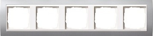 Gira Abdeckrahmen 5-fach aluminium für reinweiß Event 0215326