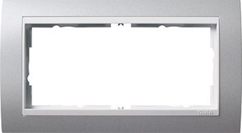 Gira Abdeckrahmen 2-fach o.MS aluminium für reinweiß Event 1002326