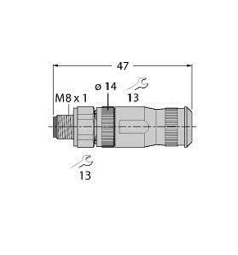 Turck Steckverbinder konfektionierbar FW-M8ST4-G #6935010