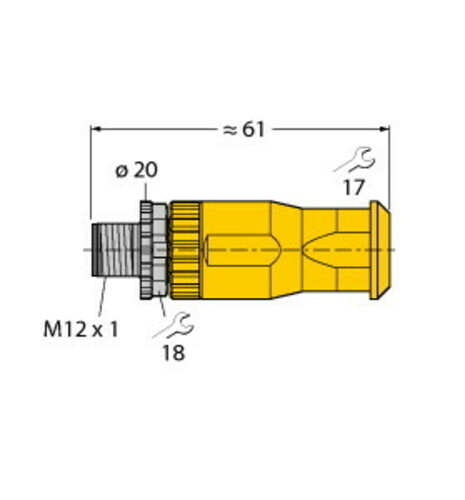 Turck Stecker BMS8151-0/PG9/YE