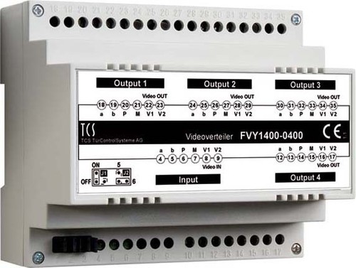 TCS Tür Control Videosignalverteiler 4-fach ch VT04-SG FVY1400-0400