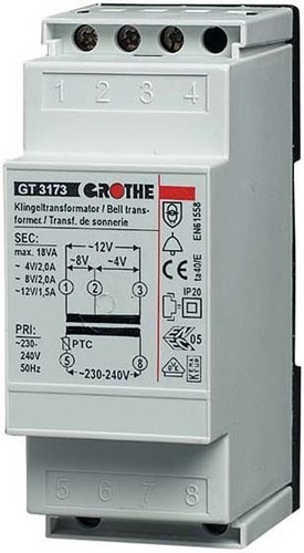 Grothe Transformator 4/8/12VAC, 2/2/1,5A GTN 3173