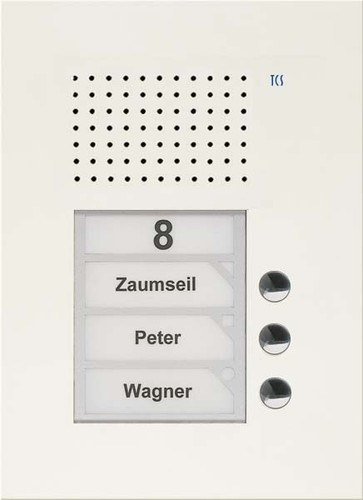 TCS Tür Control Audio Außenstation PUK 3 Tasten 1spaltig UP w PUK03/1-WS