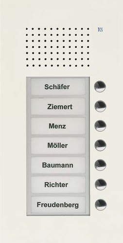 TCS Tür Control Audio Außenstation PUK 7 Tasten 1spaltig UP w PUK07/1-WS