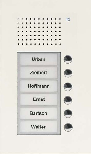 TCS Tür Control Audio Außenstation PUK 6 Tasten 1spaltig UP w PUK06/1-WS