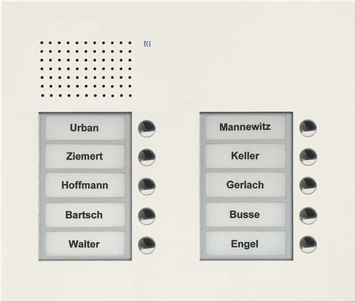 TCS Tür Control Audio Außenstation PUK 10 Tasten 2-spaltig UP PUK10/2-WS