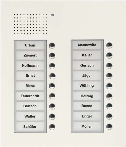 TCS Tür Control Audio Außenstation PUK 18 Tasten 2-spaltig UP PUK18/2-WS