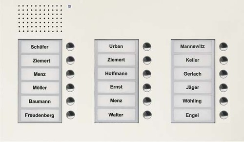 TCS Tür Control Audio Außenstation PUK 18 Tasten 3-spaltig UP PUK18/3-WS
