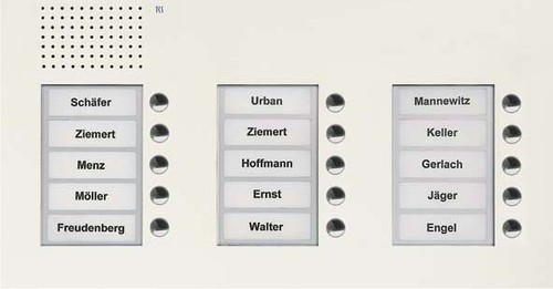 TCS Tür Control Audio Außenstation PUK 15 Tasten 3-spaltig UP PUK15/3-WS