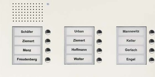TCS Tür Control Audio Außenstation PUK 12 Tasten 3-spaltig UP PUK12/3-WS