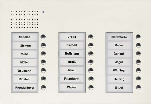 TCS Tür Control Audio Außenstation PUK 21 Tasten 3-spaltig UP PUK21/3-WS