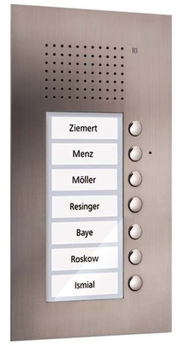 TCS Tür Control Audio Außenstation PUK 7 Tasten 1spaltig UP e PUK07/1-ES