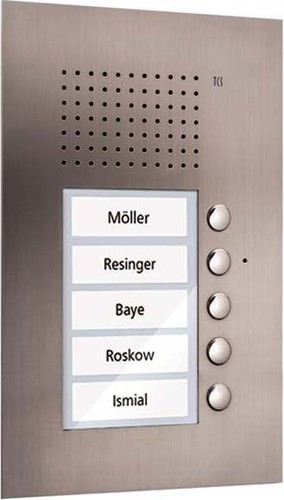 TCS Tür Control Audio Außenstation PUK 5 Tasten 1spaltig UP e PUK05/1-ES