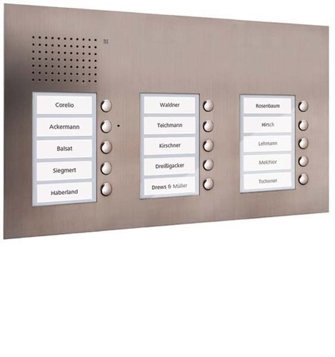 TCS Tür Control Audio Außenstation PUK 15 Tasten 3-spaltig UP PUK15/3-ES