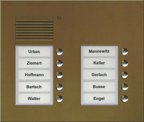 TCS Tür Control Audio Außenstation PUK 10 Tasten 2-spaltig UP PUK10/2-EB